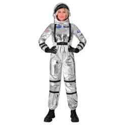 Astronaut Silver Metallic Dam Maskeraddräkt