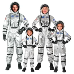 Astronaut Silver Metallic Dam Maskeraddräkt