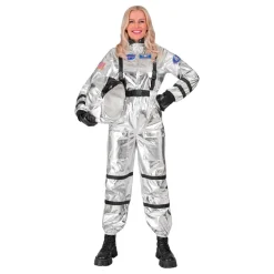 Astronaut Silver Metallic Dam Maskeraddräkt