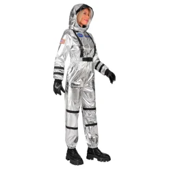 Astronaut Silver Metallic Dam Maskeraddräkt