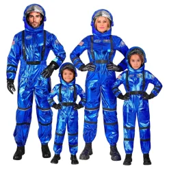 Astronaut Blå Metallic Barn Maskeraddräkt