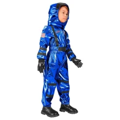 Astronaut Blå Metallic Barn Maskeraddräkt