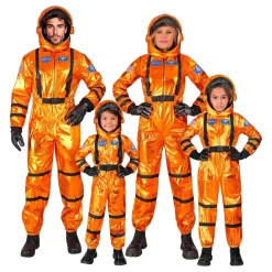 Astronaut Orange Metallic Barn Maskeraddräkt