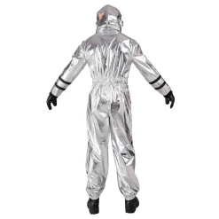Astronaut Silver Metallic Herr Maskeraddräkt