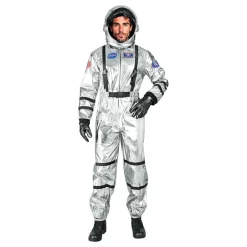 Astronaut Silver Metallic Herr Maskeraddräkt