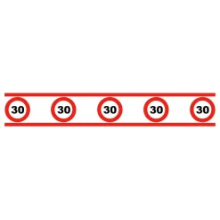 Avspärrningsband Trafikskylt 30