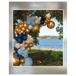 Ballongbåge Blå/Guld/Beige