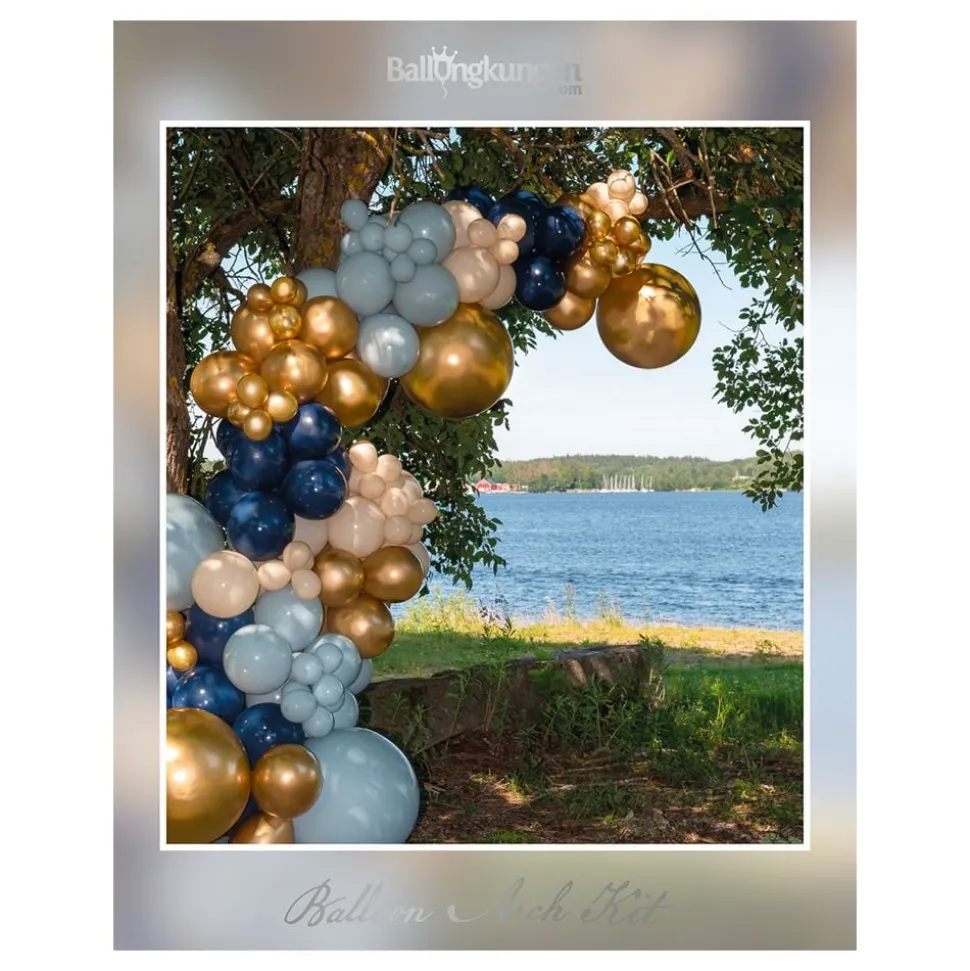 Ballongbåge Blå/Guld/Beige