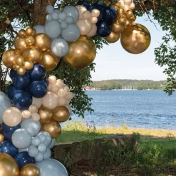 Ballongbåge Blå/Guld/Beige