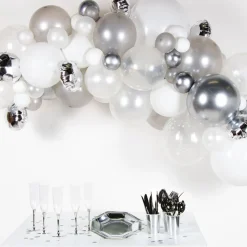 Ballongbåge Silver/Vit