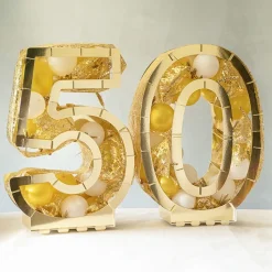 Ballongbox Siffra Guld Metallic