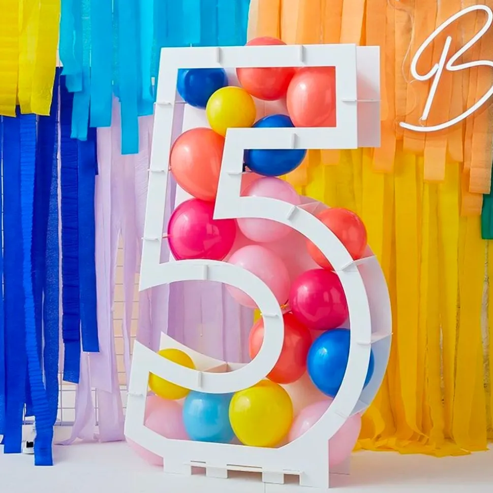 Ballongbox Siffra Vit
