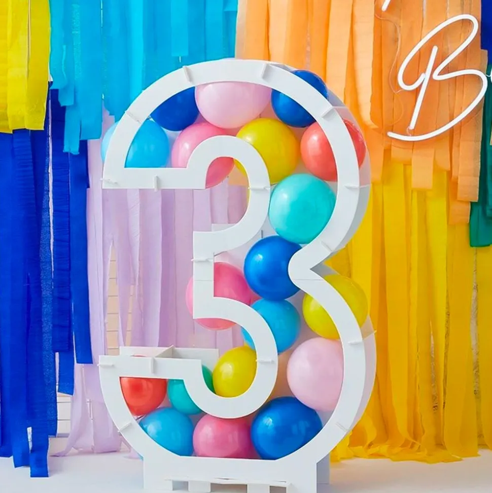 Ballongbox Siffra Vit