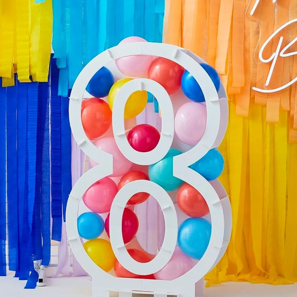 Ballongbox Siffra Vit