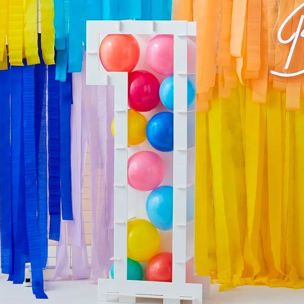 Ballongbox Siffra Vit
