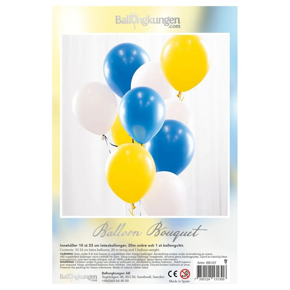 Ballongbukett Blå/Gul