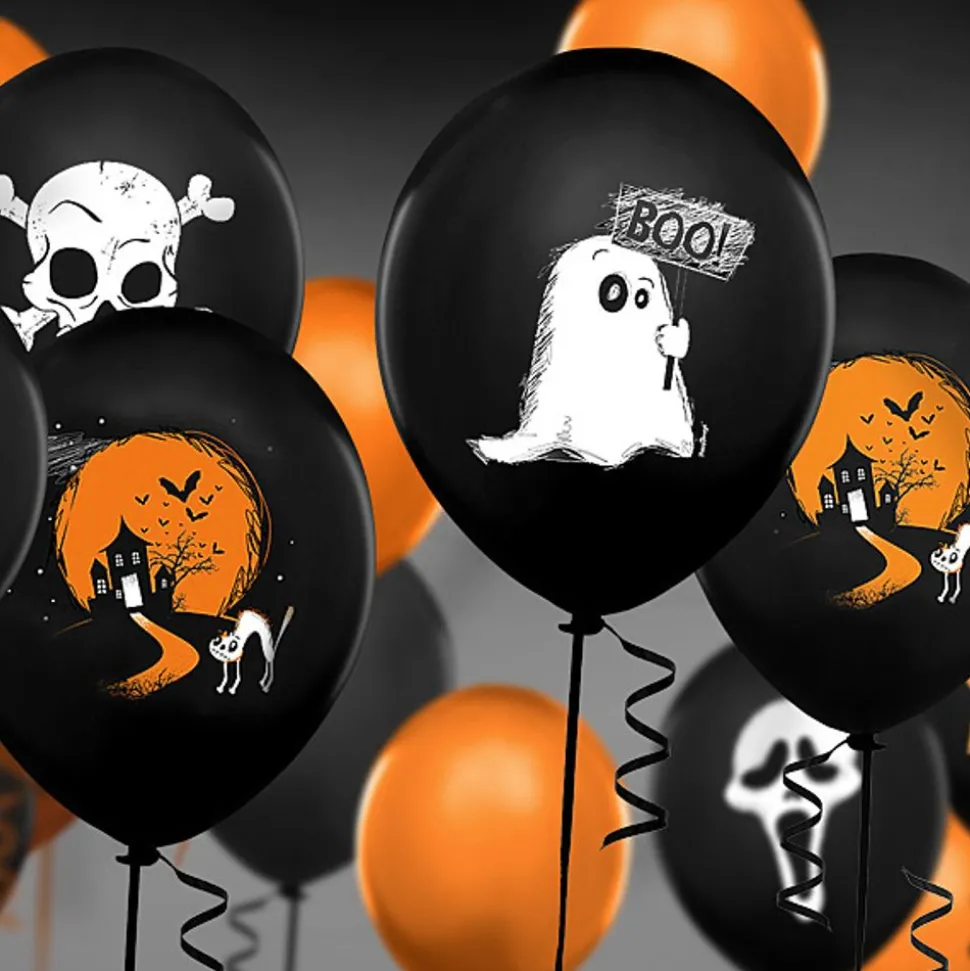 Ballonger Halloween Svart/Orange Pastell