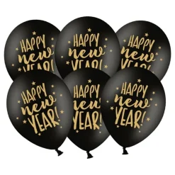 Ballonger Happy New Year Svart/Guld