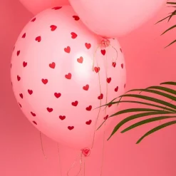 Ballonger Rosa med Hjärtan