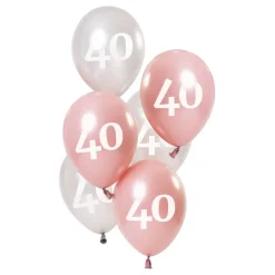 Ballonger Rosa/Vit 40 År