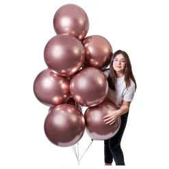 Ballonger Shiny Roséguld Runda Stora