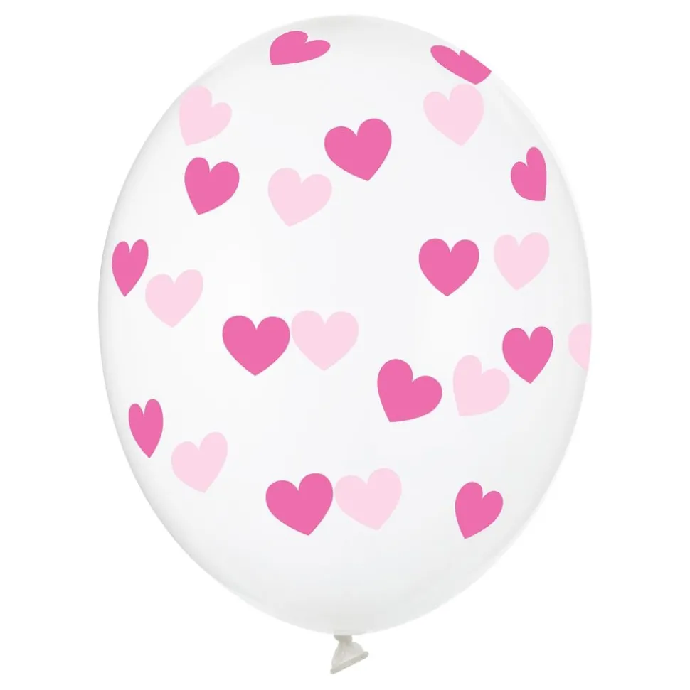 Ballonger Transparenta med Rosa Hjärtan