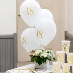 Ballonger 18 Vit/Guld