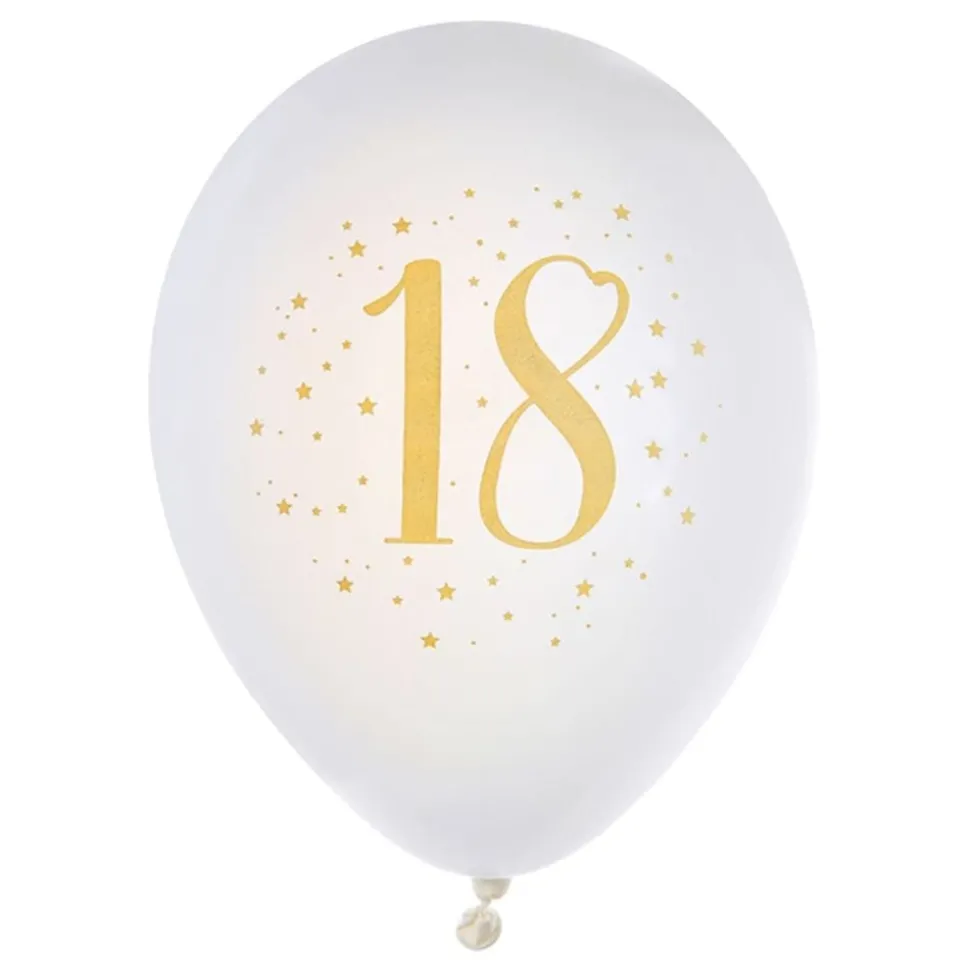 Ballonger 18 Vit/Guld