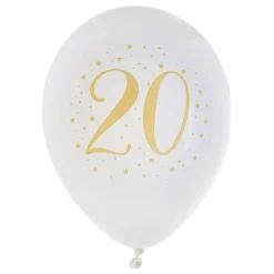Ballonger 20 Vit/Guld