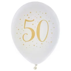Ballonger 50 Vit/Guld