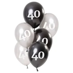 Ballonger Vit/Svart 40 År