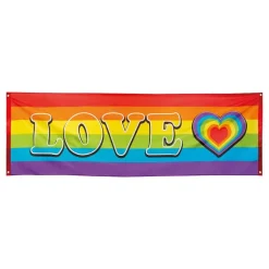 Banderoll Love Regnbågsfärgad