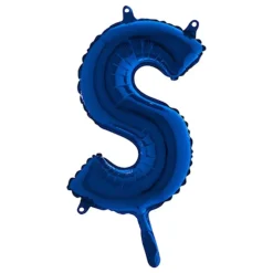 Bokstavsballong Mini Blå Metallic