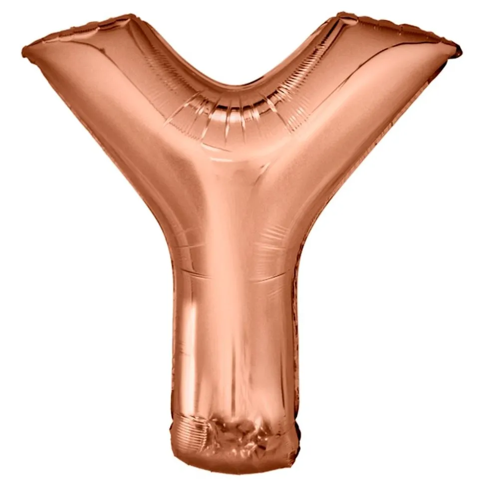 Bokstavsballong Roséguld Metallic