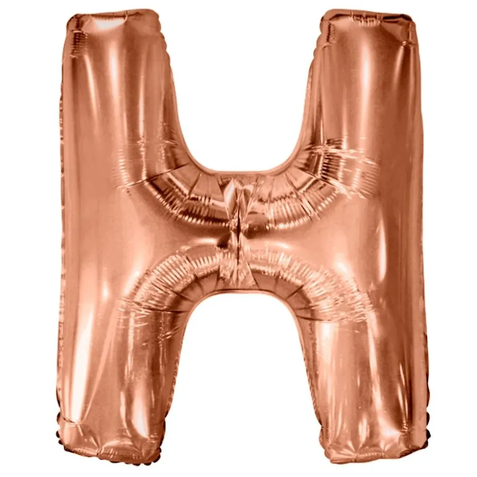 Bokstavsballong Roséguld Metallic