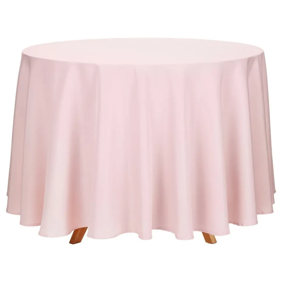 Bordsduk i Tyg Rund Dusty Pink