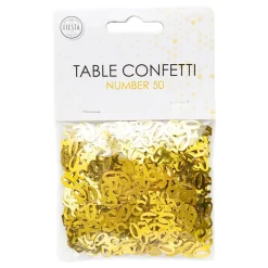 Bordskonfetti Siffra 50 Guld Metallic