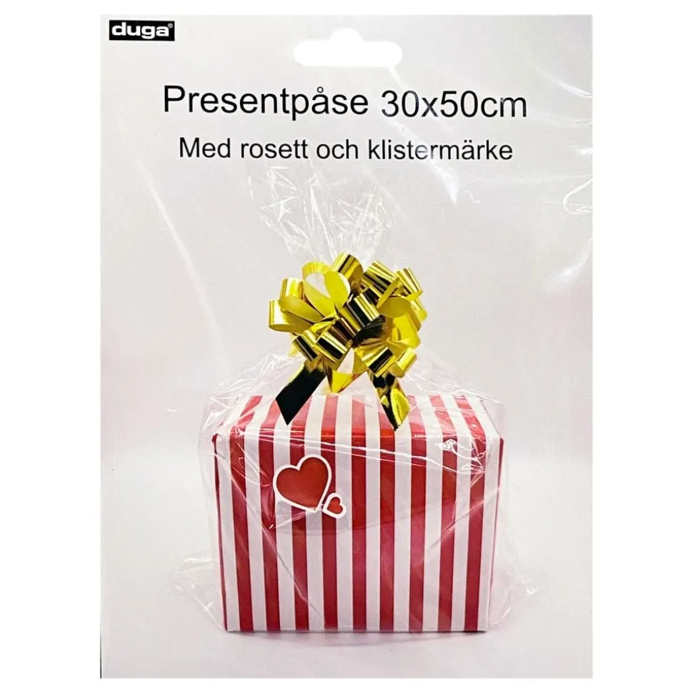 Cellofanpåse med Rosett och Stickers