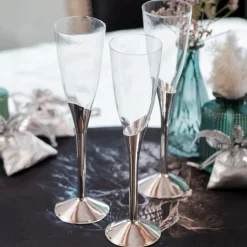 Champagneglas med Fot Silver