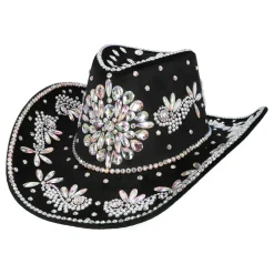 Cowboyhatt Crystal Svart