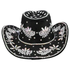 Cowboyhatt Crystal Svart