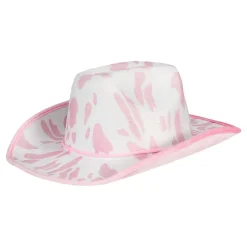 Cowboyhatt med Komönster Rosa/Vit