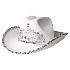 Cowboyhatt Vit med Tiara