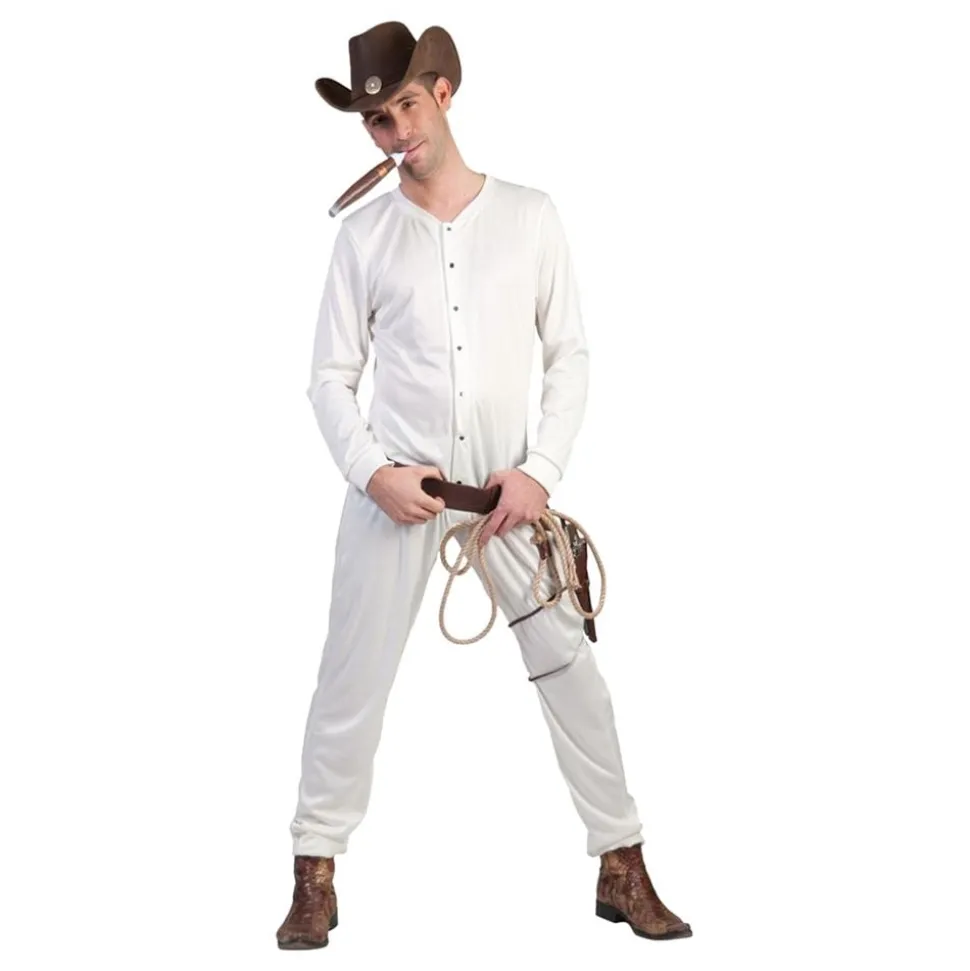 Cowboy Underställ Vit Maskeraddräkt