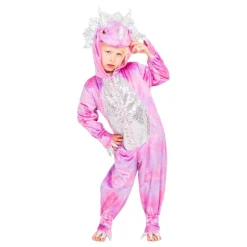 Disco Dinosaurie Rosa Jumpsuit Barn Maskeraddräkt