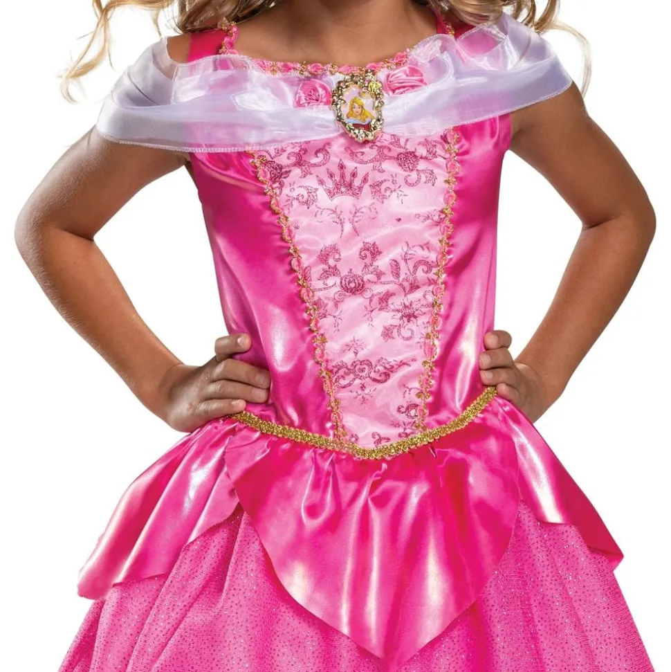 Disney Aurora Klänning Deluxe Barn Maskeraddräkt
