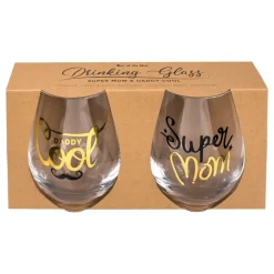 Drinkglas Super Mom & Daddy Cool