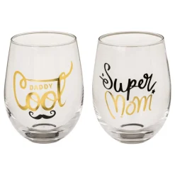Drinkglas Super Mom & Daddy Cool