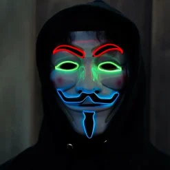 EL Wire V For Vendetta LED Mask