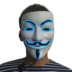EL Wire V For Vendetta LED Mask